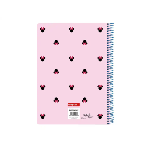 Cuaderno espiral safta tapa extradura cuarto 80 hojas cuadro 4 mm 60 gr minnie mouse nalve