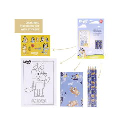 Set de papeleria coloreable bluey