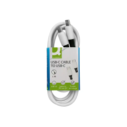 Cable usb-c a usb-c q-connect pvc longitud 1m blanco