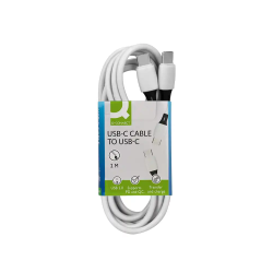 Cable usb-c a usb-c q-connect pvc longitud 2m blanco