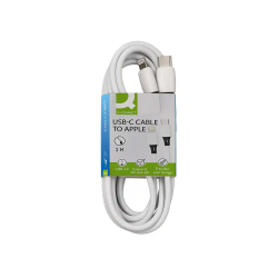 Cable usb-c a apple lightning q-connect pvc longitud 2m blanco