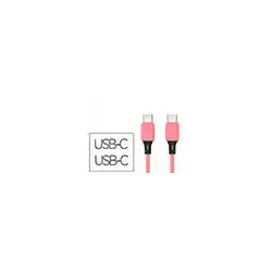 Cable usb-c a usb-c q-connect pvc longitud 1m rosa