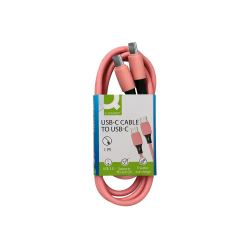 Cable usb-c a usb-c q-connect pvc longitud 1m rosa