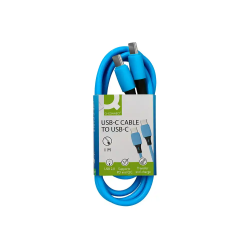 Cable usb-c a usb-c q-connect pvc longitud 1m azul