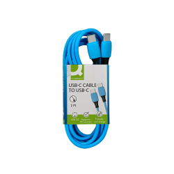 Cable usb-c a usb-c q-connect pvc longitud 2m azul