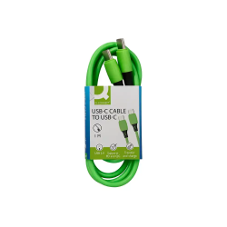 Cable usb-c a usb-c q-connect pvc longitud 1m verde
