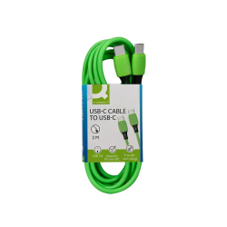 Cable usb-c a usb-c q-connect pvc longitud 2m verde