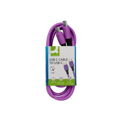 Cable usb-c a usb-c q-connect pvc longitud 1m morado