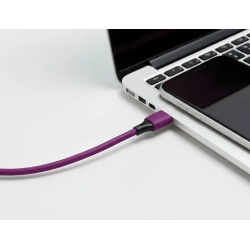 Cable usb-c a usb-c q-connect pvc longitud 1m morado