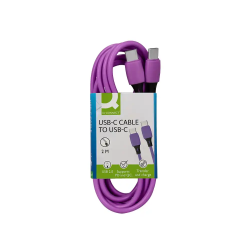 Cable usb-c a usb-c q-connect pvc longitud 2m morado