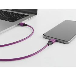 Cable usb-c a usb-c q-connect pvc longitud 2m morado