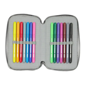 Plumier escolar safta doble pequeño 29 piezas batman game over 195x125x40 mm