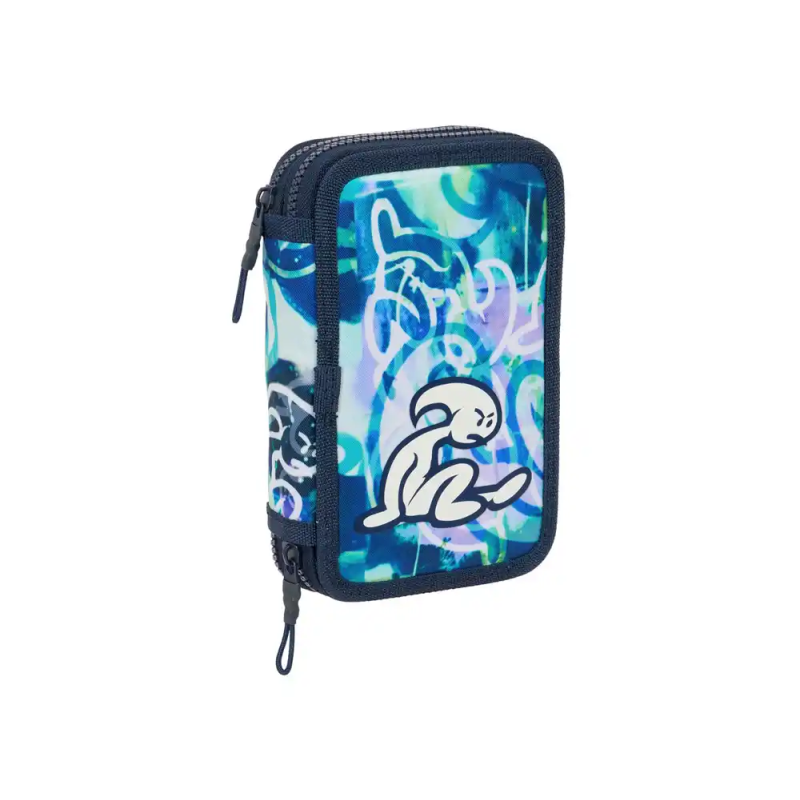 Plumier escolar safta doble pequeño 29 piezas el niño kook 195x125x40 mm