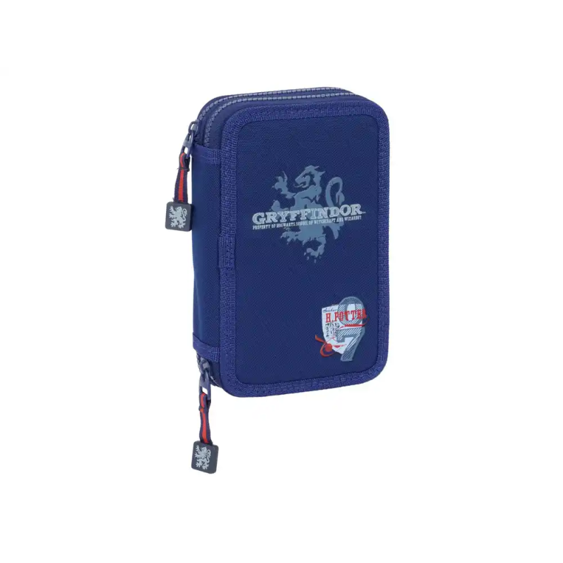 Plumier escolar safta doble pequeño 29 piezas harry potter captain 195x125x40 mm