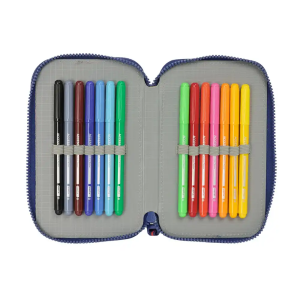 Plumier escolar safta doble pequeño 29 piezas harry potter captain 195x125x40 mm