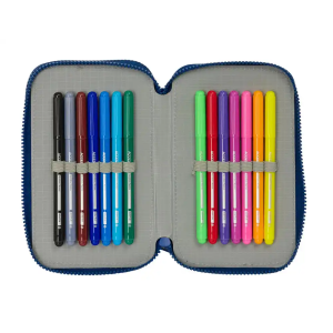 Plumier escolar safta doble pequeño 29 piezas munich north 195x125x40 mm