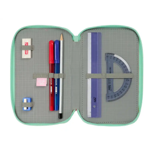 Plumier escolar safta triple 37 piezas glowlab amazing 195x125x55 mm