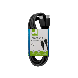 Cable usb-c a usb-c q-connect pvc longitud 2m negro