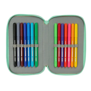 Plumier escolar safta triple 37 piezas glowlab amazing 195x125x55 mm