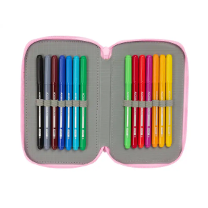 Plumier escolar safta triple 37 piezas glowlab kids swing 195x195x55 mm