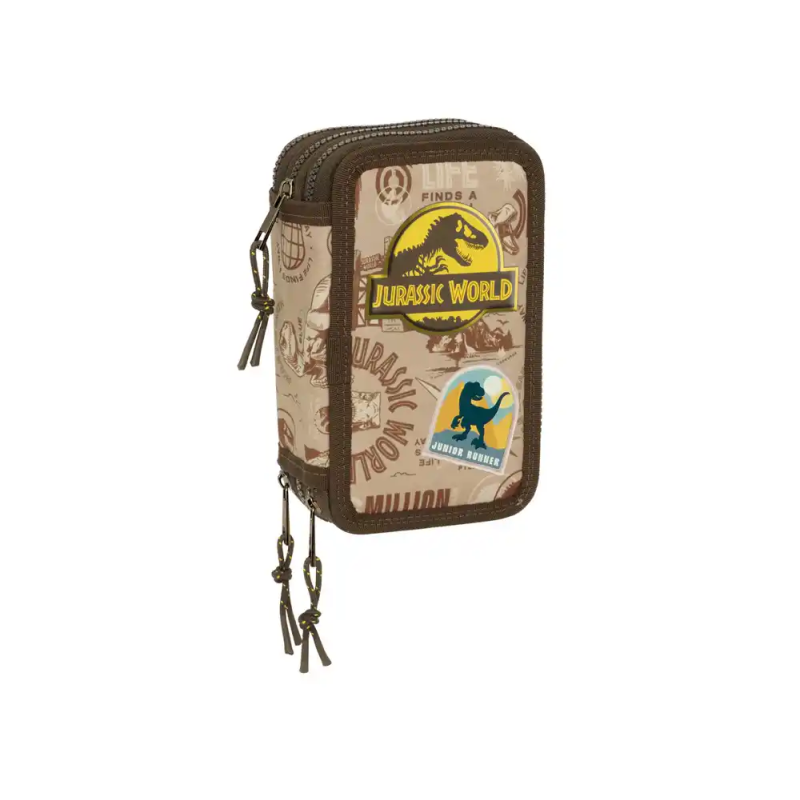 Plumier escolar safta triple 37 piezas jurassic world 195x125x55 mm