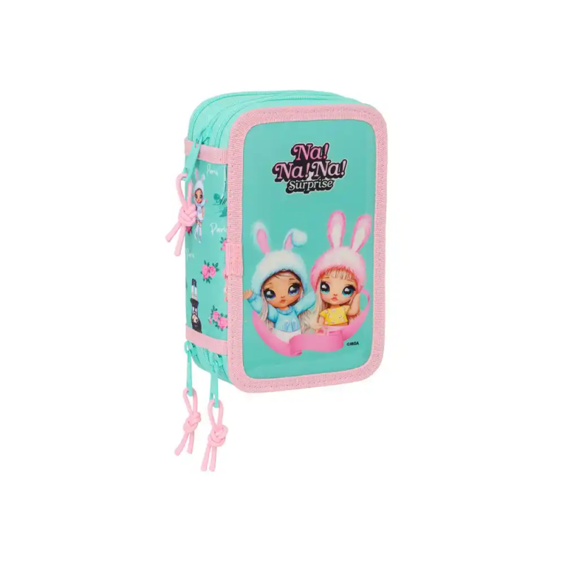 Plumier escolar safta triple 37 piezas na na na bunny 195x125x55 mm