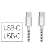Cable usb-c a usb-c q-connect nailon longitud 1m blanco