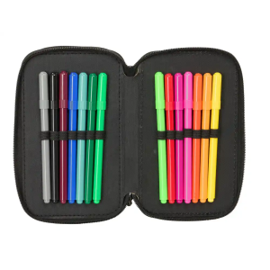 Plumier escolar safta triple 37 piezas nerf game 195x125x55 mm