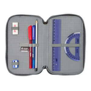 Plumier escolar safta triple 37 piezas real madrid 3 equipacion 24/25 195x125x55 mm