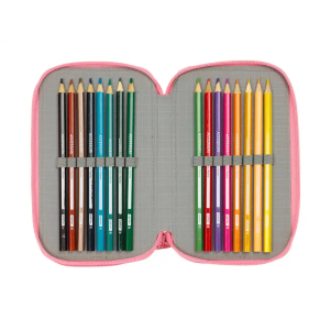 Plumier escolar safta triple 37 piezas reciclado moos passion 195x125x55 mm