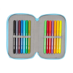 Plumier escolar safta triple 37 piezas snoopy love 195x125x55 mm