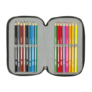 Plumier escolar safta triple 37 piezas spider-man attack 195x125x55 mm
