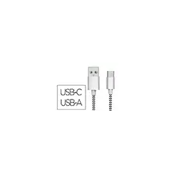 Cable usb-c a usb-a q-connect nailon longitud 1m blanco