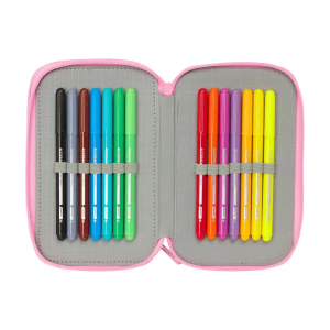 Plumier escolar safta triple 37 piezas superkitties 195x125x55 mm