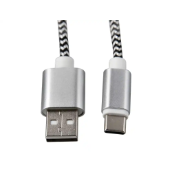 Cable usb-c a usb-a q-connect nailon longitud 1m blanco