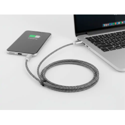 Cable usb-c a usb-a q-connect nailon longitud 1m blanco