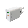 Cargador de pared usb-a y usb-c q-connect 20 w blanco