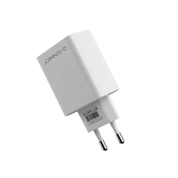 Cargador de pared usb-a y usb-c q-connect 20 w blanco