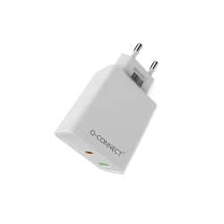 Cargador de pared usb-a y usb-c q-connect 20 w blanco