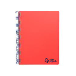 Cuaderno espiral liderpapel a4 micro wonder tapa plastico 120h 90gr horizontal 5 bandas 4 taladros colores