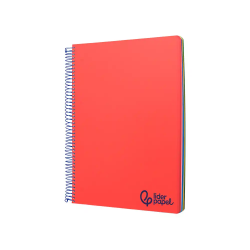 Cuaderno espiral liderpapel a4 micro wonder tapa plastico 120h 90gr horizontal 5 bandas 4 taladros colores