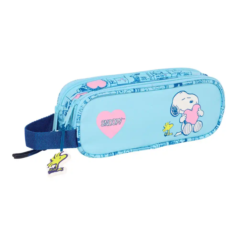 Bolso escolar portatodo safta doble snoopy love 80x210x60 mm