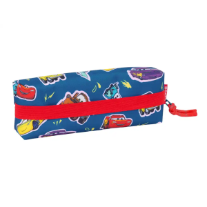 Bolso escolar portatodo safta rectangular con goma elastica 22cm cars racing 40x220x70 mm
