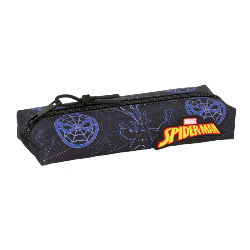 Bolso escolar portatodo safta rectangular con goma elastica 22cm spider-man attack 40x220x70 mm