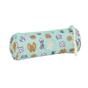 Bolso escolar portatodo safta redondo cats & dogs 70x200x70 mm