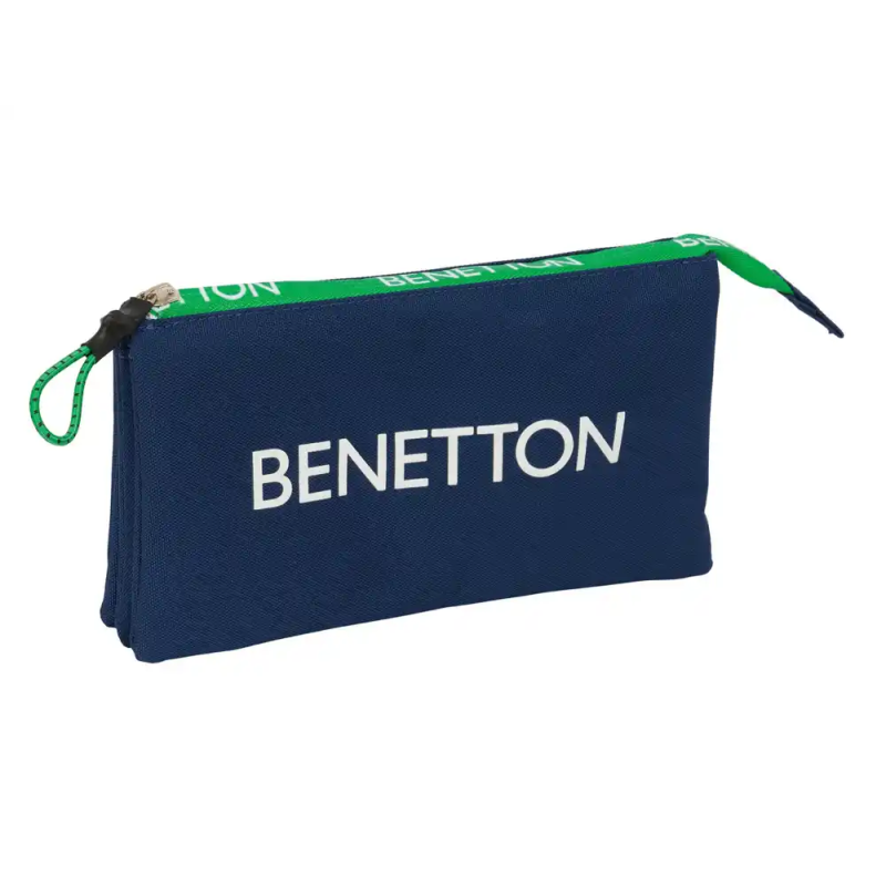 Bolso escolar portatodo safta triple benetton green 120x220x30 mm