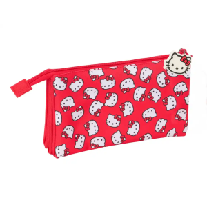 Bolso escolar portatodo safta triple hello kitty iconic 120x220x30 mm