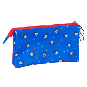 Bolso escolar portatodo safta triple mickey mouse good day 120x220x30 mm