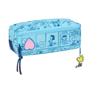 Bolso escolar portatodo safta triple con goma elastica 22cm snoopy love 85x220x60 mm