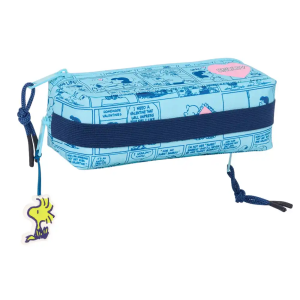 Bolso escolar portatodo safta triple con goma elastica 22cm snoopy love 85x220x60 mm